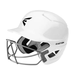 Easton Alpha Solid Baseball Helmet With Mask -Baseball Pro Shop ALPHA E HELMET BBSB MASK A168526WH 3QTR L