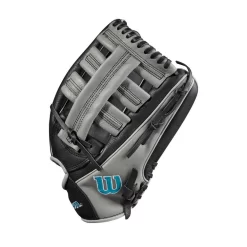 Wilson A500 12.5 Inch Youth Baseball Glove -Baseball Pro Shop WBW100905 2 A500 BB 125 Boys Black Grey TropicalBlue.png.cq5dam.web .1200.1200
